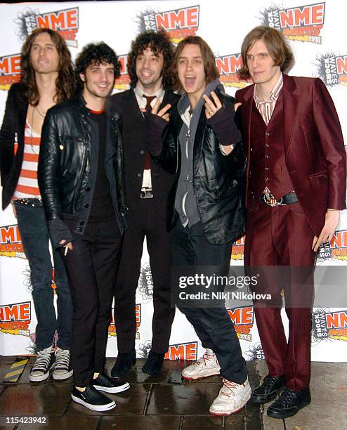 The Strokes at the Shockwaves NME Awards 2006 during Shockwaves NME Awards 2006 - Outside Arrivals at Hammersmith Palais in London, Great Britain.