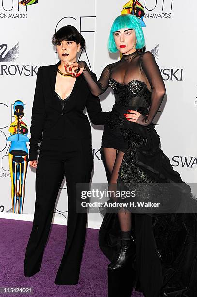 Lady Gaga and Natali Germanotta attend the 2011 CFDA Fashion Awards at Alice Tully Hall, Lincoln Center on June 6, 2011 in New York City.