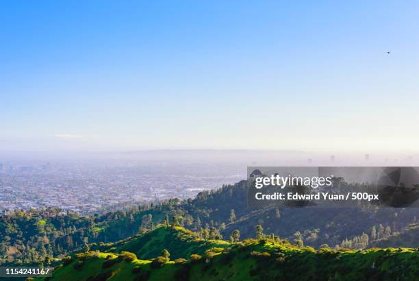 griffith park overview - glendale california stock pictures, royalty-free photos & images