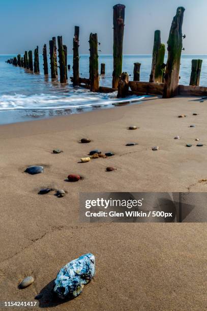 spurn groyne - northumberland stock pictures, royalty-free photos & images