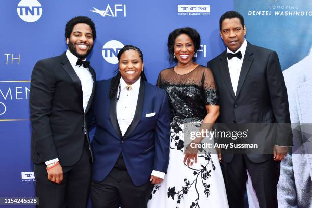 Malcolm Washington, Katia Washington, Pauletta Washington, and Denzel Washington attend the 47th AFI Life Achievement Award honoring Denzel...