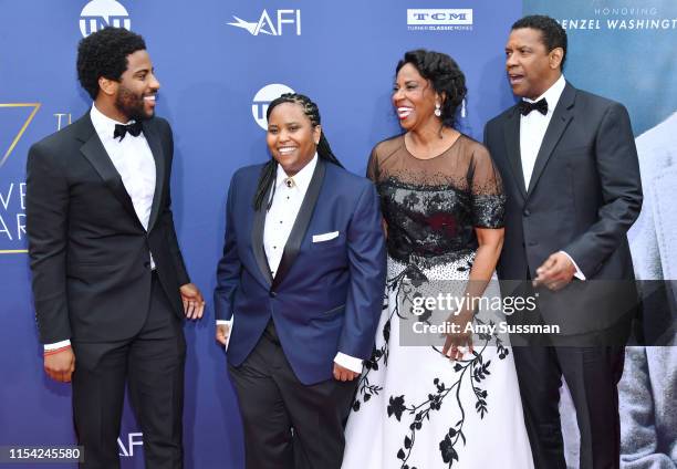 Malcolm Washington, Katia Washington, Pauletta Washington, and Denzel Washington attend the 47th AFI Life Achievement Award honoring Denzel...