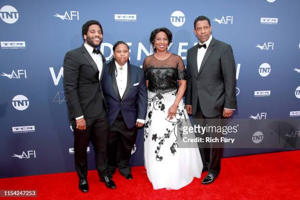 Malcolm Washington, Katia Washington, Pauletta Washington, and Denzel Washington attend the 47th AFI Life Achievement Award honoring Denzel...