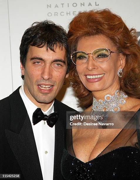 Sophia Loren and Carlo Ponti Jr. During Sophia Loren and Martha Stewart Attend the Russian National Orchestra's 15th Anniversary at St. Regis Hotel...