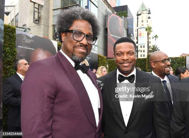 Kamau Bell and Chris Tucker attend the 47th AFI Life Achievement Award Honoring Denzel Washington at Dolby Theatre on June 06, 2019 in Hollywood,...