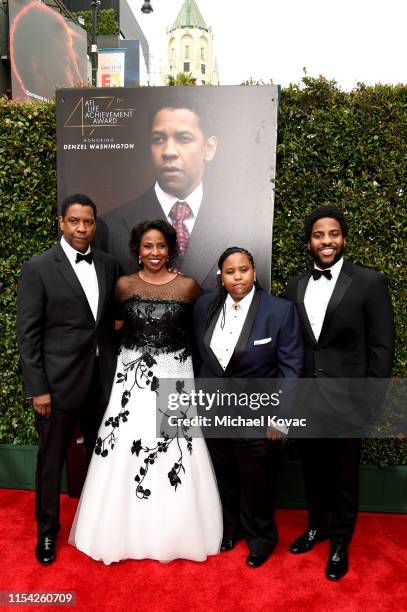 Denzel Washington, Pauletta Washington, Katia Washington and Malcolm Washington attend the 47th AFI Life Achievement Award honoring Denzel Washington...