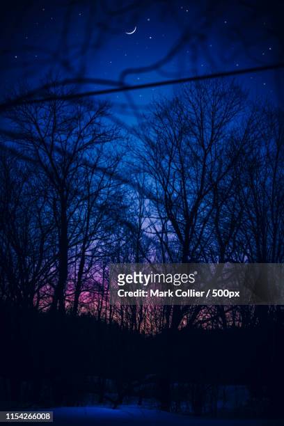 moon after sunset - montpelier vermont stock pictures, royalty-free photos & images