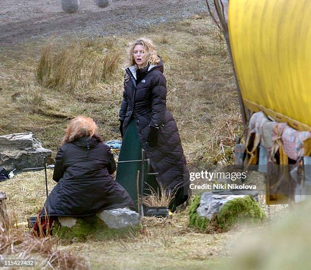 Michelle Pfeiffer on the set of the new Movie "Stardust" filmed on the Isle of Skye Exclusive