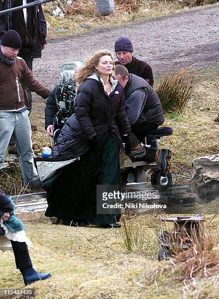 Michelle Pfeiffer on the set of the new Movie "Stardust" filmed on the Isle of Skye Exclusive