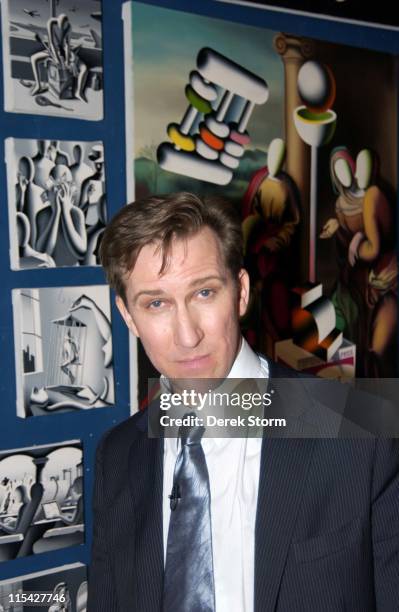 Mark Kostabi during Mark Kostabi Tapes "Name That Painting" Game Show with Guest Contestant Randy Jones at Kostabi World at SoHo in New York City,...