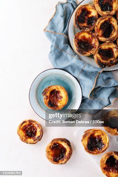 traditional portuguese dessert pastel de nata - traditionally portuguese stock pictures, royalty-free photos & images