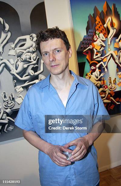 Michel Gondry during Mark Kostabi Opening Reception at Adam Baumgold Gallery at Adam Baumgold Gallery in New York City, New York, United States.