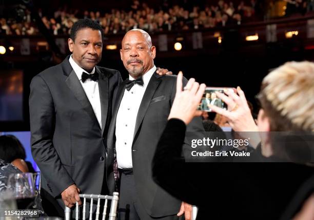 Denzel Washington and Carl Franklin attend the 47th AFI Life Achievement Award honoring Denzel Washington at Dolby Theatre on June 06, 2019 in...