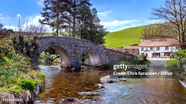 bridge and ford, malmsmead - minehead stock pictures, royalty-free photos & images