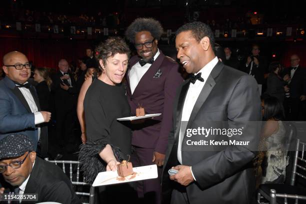 Frances McDormand, W. Kamau Bell and honoree Denzel Washington attend the 47th AFI Life Achievement Award honoring Denzel Washington at Dolby Theatre...