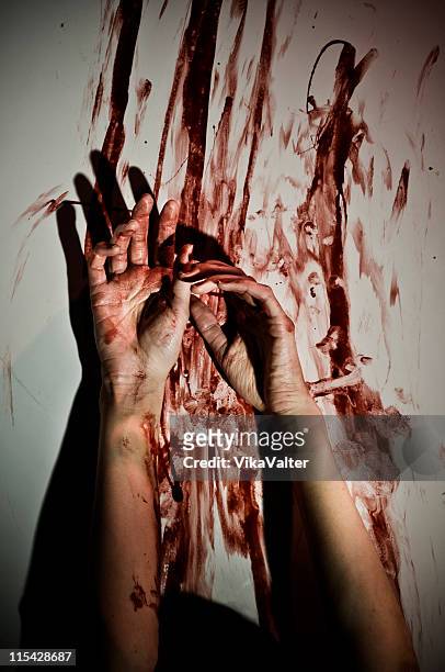ブラッディーマリートレイル - 人間の血液 ストックフォトと画像