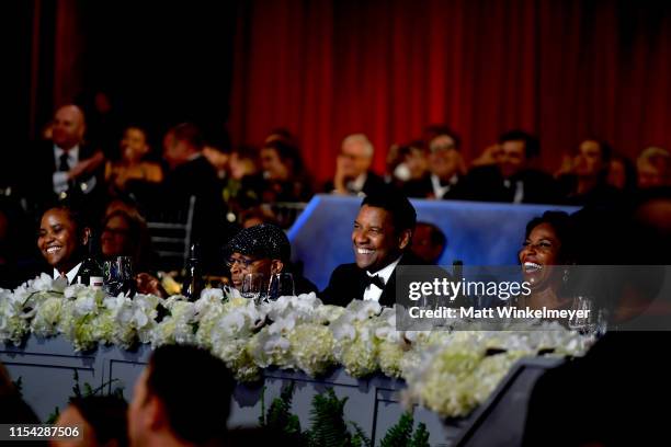 Katia Washington, Spike Lee, Denzel Washington, and Pauletta Washington attend the 47th AFI Life Achievement Award honoring Denzel Washington at...