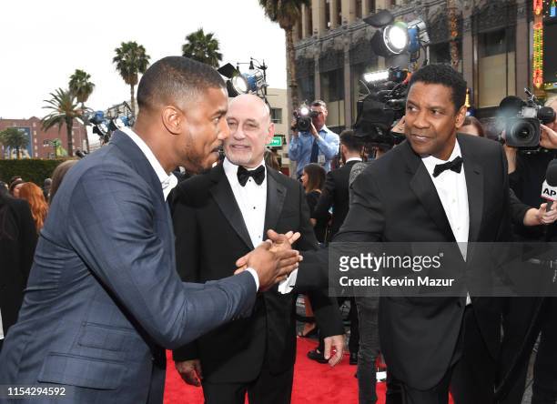 Michael B. Jordan and honoree Denzel Washington attend the 47th AFI Life Achievement Award Honoring Denzel Washington at Dolby Theatre on June 06,...
