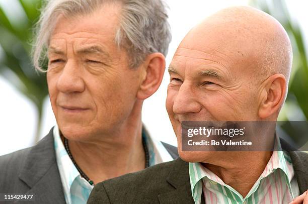 Sir Ian McKellen, Patrick Stewart during 2006 Cannes Film Festival - "X-Men 3: The Last Stand" Photocall at Palais des Festival Terrace in Cannes,...