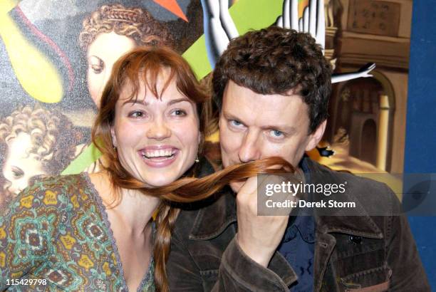 Meeli Salumae and Michel Gondry during Mark Kostabi on Location for "Name That Painting" at Kostabi World in SOHO - May 26, 2006 at Kostabi World in...