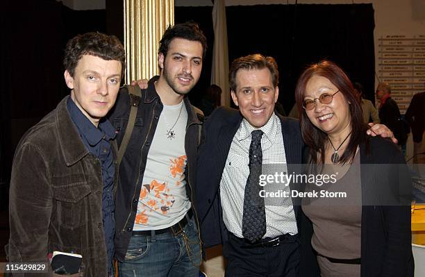 Mark Kostabi with his celebrity contestants Michel Gondry, Ryan Star and May Pang
