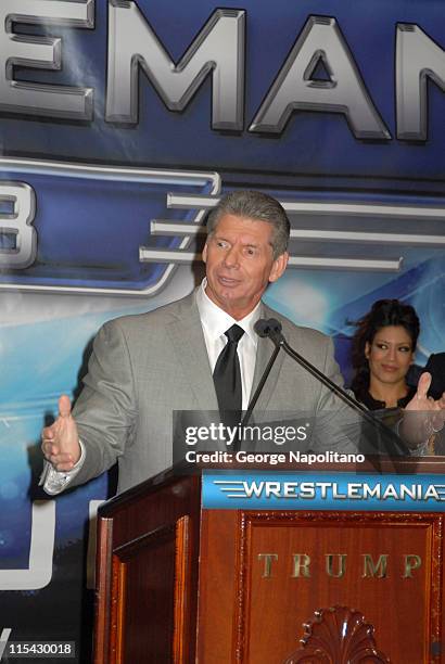 Chairman Vince McMahon during Donald Trump and WWE News Conference for WrestleMania 23 at Trump Tower in New York City, New York, United States.