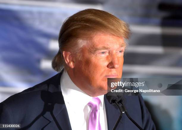Donald Trump during Donald Trump and WWE News Conference for WrestleMania 23 at Trump Tower in New York City, New York, United States.