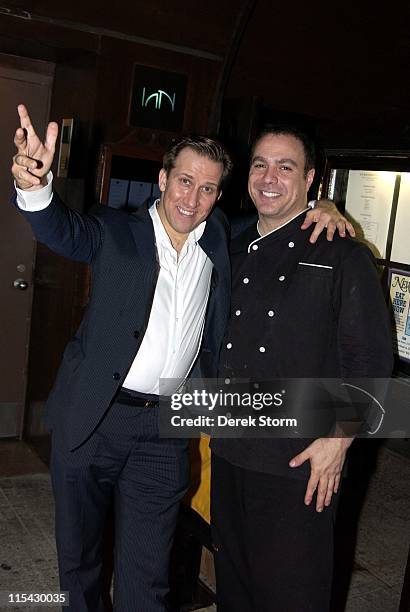 Mark Kostabi and Chef Ian Russo of "Ian" during Mark Kostabi Sighting at Ian Restaurant in New York - May 31, 2006 at Ian Restaurant in New York...