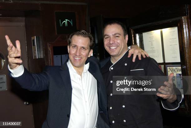 Mark Kostabi and Chef Ian Russo of "Ian" during Mark Kostabi Sighting at Ian Restaurant in New York - May 31, 2006 at Ian Restaurant in New York...