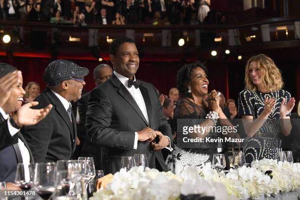 Spike Lee, honoree Denzel Washington, Pauletta Washington, and Julia Roberts attend the 47th AFI Life Achievement Award honoring Denzel Washington at...