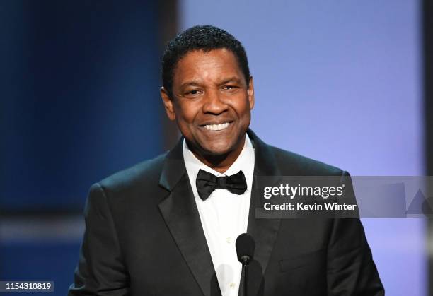 Honoree Denzel Washington speaks onstage during the 47th AFI Life Achievement Award honoring Denzel Washington at Dolby Theatre on June 06, 2019 in...