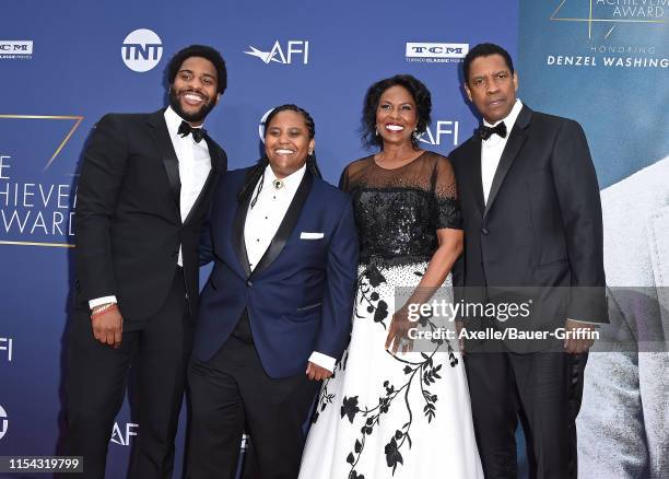 Malcolm Washington, Katia Washington, Pauletta Washington, and Denzel Washington attend the American Film Institute's 47th Life Achievement Award...