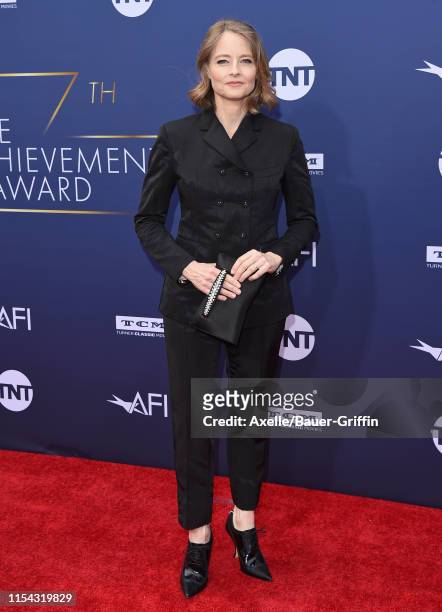 Jodie Foster attends the American Film Institute's 47th Life Achievement Award Gala Tribute to Denzel Washington at Dolby Theatre on June 06, 2019 in...