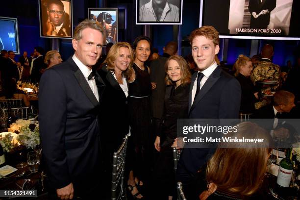 Cary Elwes, Lisa Marie Kubikoff, Jodie Foster, Charles Bernard Foster and guest attend the 47th AFI Life Achievement Award honoring Denzel Washington...