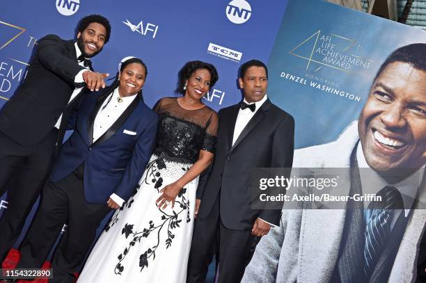 Malcolm Washington, Katia Washington, Pauletta Washington, and Denzel Washington attend the American Film Institute's 47th Life Achievement Award...