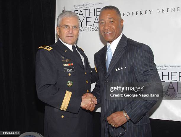 General George W. Casey, Jr. And Ozzie Smith during 66th Annual Father of the Year Luncheon Presented by the National Father's Day Committee at NY...