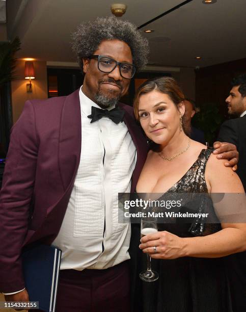 Kamau Bell and Melissa Hudson Bell attend the 47th AFI Life Achievement Award Honoring Denzel Washington After Party at Sunset Tower Hotel on June...