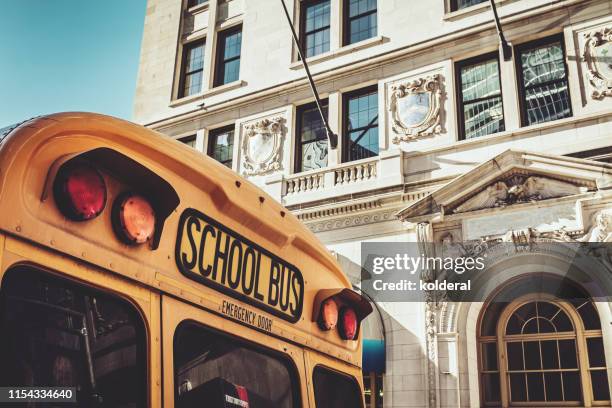 school bus in new york - school district stock pictures, royalty-free photos & images