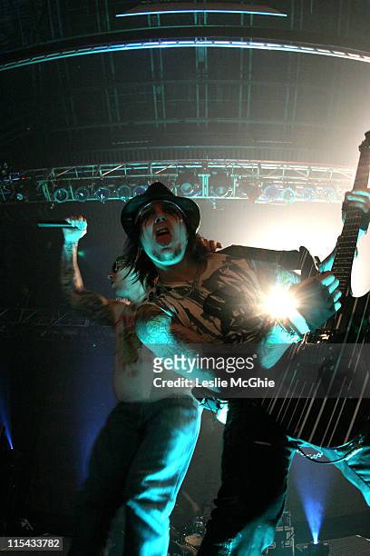 Synyster Gates during Avenged Sevenfold in Concert at the Astoria - March 10, 2006 at Astoria in London, Great Britain.