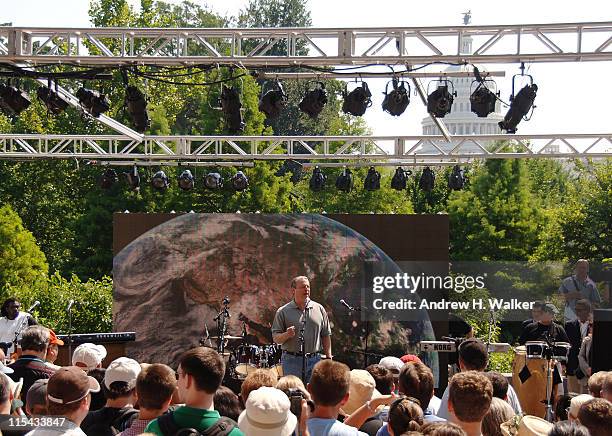 Former U.S. Vice President Al Gore speaks at the Live Earth show at the National Museum of the American Indian on July 7, 2007 in Washington, D.C.