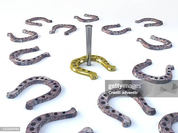 lucky horseshoe - horseshoe stock pictures, royalty-free photos & images