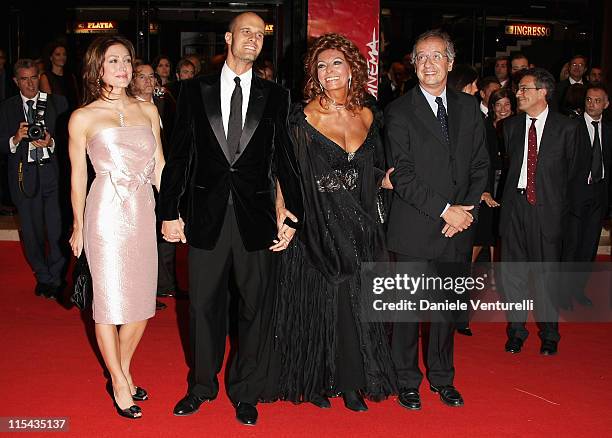 Sasha Alexander, Edoardo Ponti, Sophia Loren and Walter Veltroni attend the Opening Ceremony Concert and Tribute To Sophia Loren during Day 1 of the...