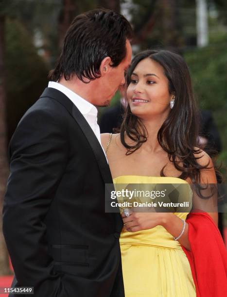 Jonathan Rhys Meyers and Reena Hammer attend the 'August Rush' premiere during Day 3 of the 2nd Rome Film Festival on October 20, 2007 in Rome, Italy.