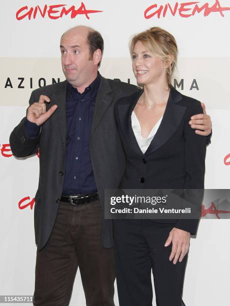 Antonio Albanese and Margherita Buy attend the 'Giorni E Nuvole' photocall during Day 5 of the 2nd Rome Film Festival on October 22, 2007 in Rome,...