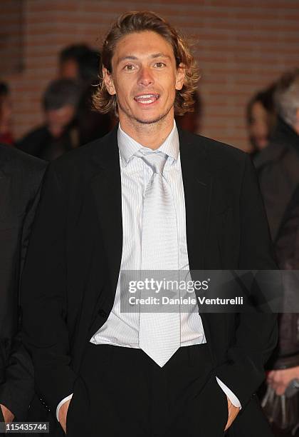 Giorgio Pasotti attends the Filmitalia Unifrance "Up And Coming Stars" premiere during Day 5 of the 2nd Rome Film Festival on October 22, 2007 in...