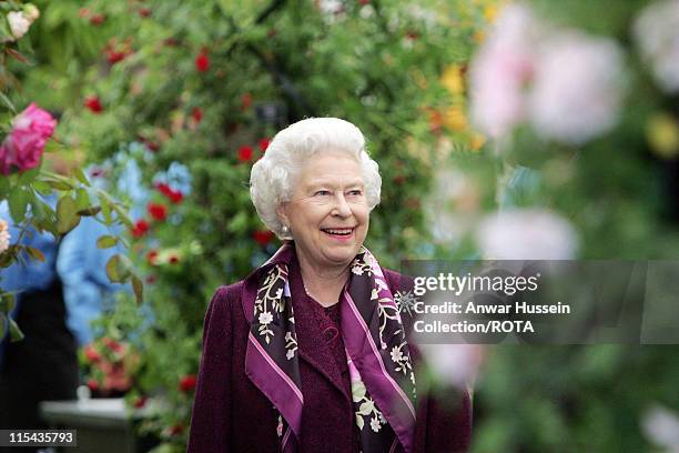 Queen Elizabeth II during Chelsea Flower Show - Preview Day in London, Great Britain.