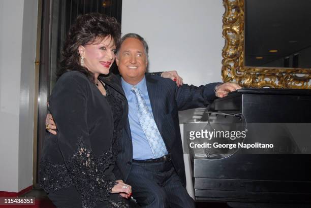 Connie Francis and Neil Sedaka backstage prior to the show " Neil Sedake Celebrates Fifty Years of Hits" at Lincoln's Center Avery Fischer Hall on...