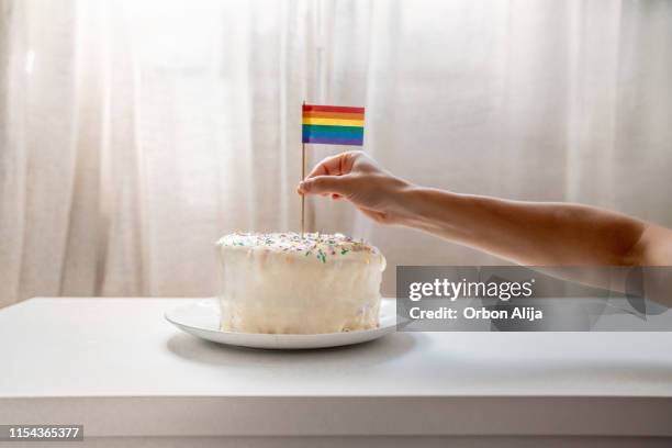 pride cake - birthday flag stock pictures, royalty-free photos & images