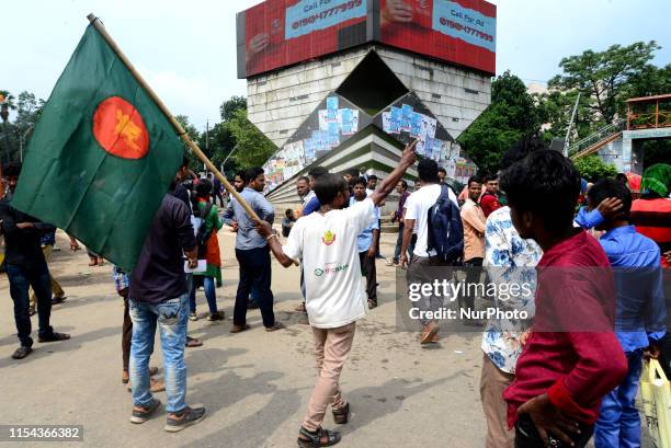 Activist of Left Democratic Alliance block road during a half-day strike across the country protesting against natural gas price hike in Dhaka,...