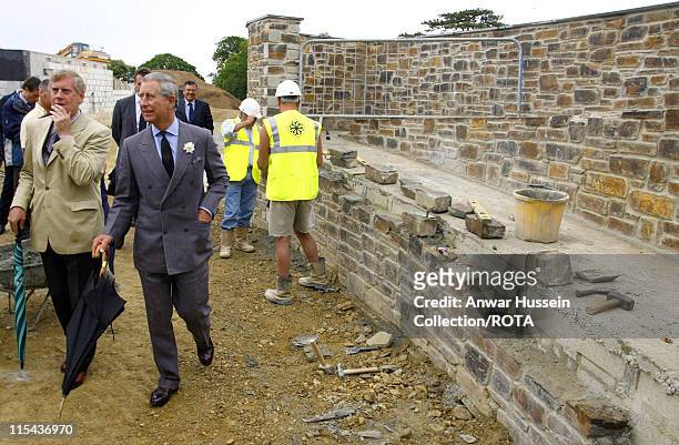 Prince Charles, the Prince of Wales, visits a housing development in Truro which has been built on land previously owned by The Duchy of Cornwall on...